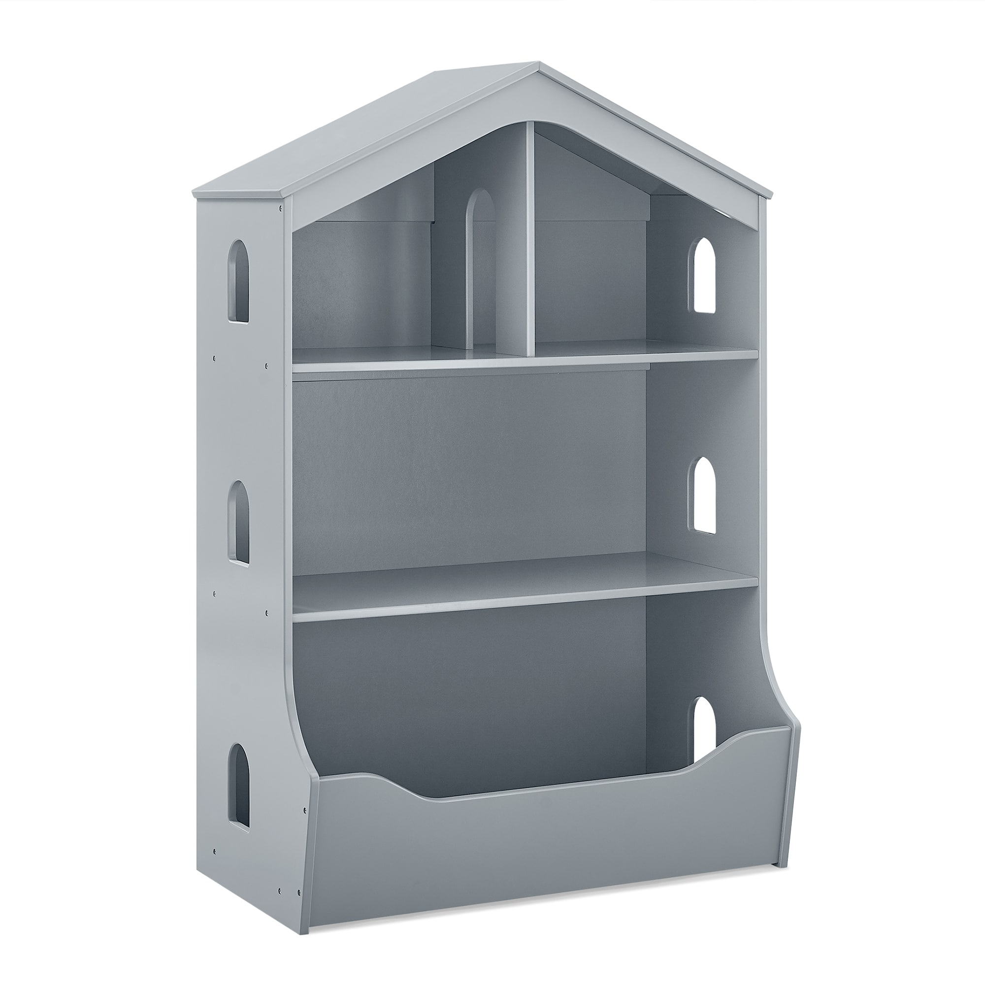 Delta Children Gray Playhouse Bookcase with Toy Storage